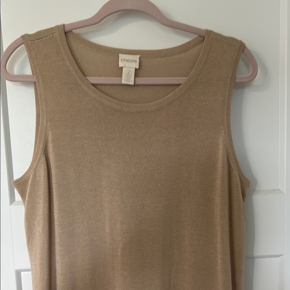 Chico's Tan Sleeveless Tank Top - Picture 3 of 8